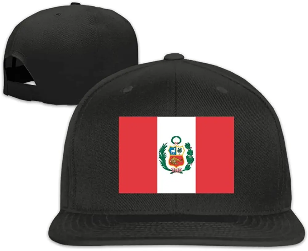 

Peru Flag Baseball Caps Grid Hat Adjustable Trucker Cap Bandanas