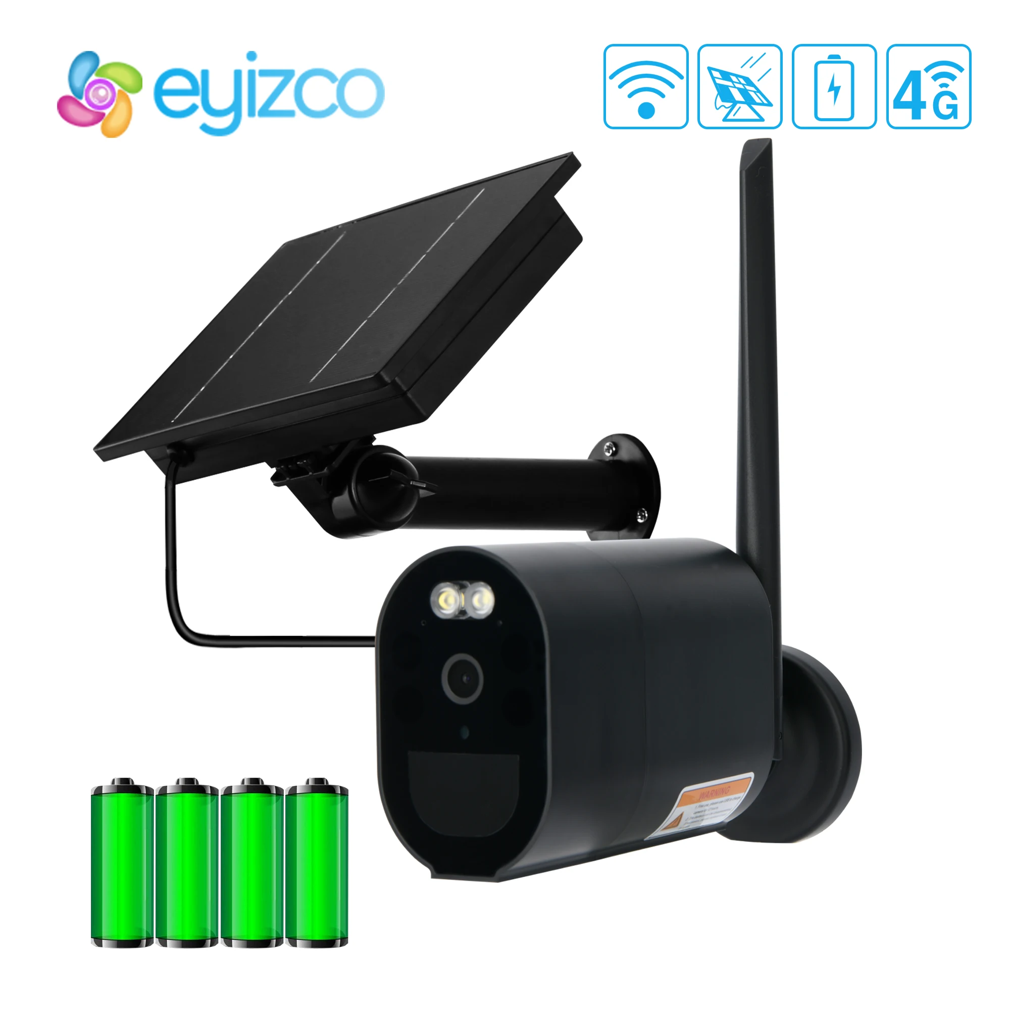 1080P 4g Camera WIFI Outdoor 18650 Battery Solar Powerd GSM Sim Card PIR Motion Alarm Video Surveillance Home Security 4G Camera