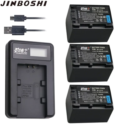 3X B and Charger 4 шт. NP-FV70 NP FV70 NPFV70 Замена батареи и ЖК-дисплей USB Зарядное устройство для sony NP-FV50 FV30 HDR-CX230 HDR-CX150E HDR-CX170 CX300 - Цвет: 3X B and Charger