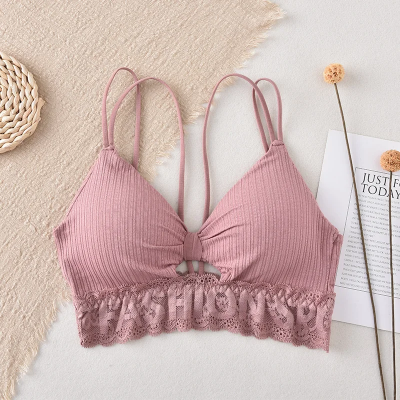 Кружевные бюстгальтеры с глубоким V образным вырезом майка мягкий бюстгальтер