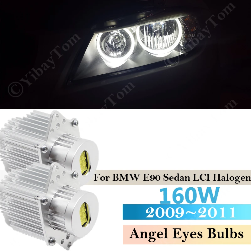 6000K White DRL For BMW 3 Series 2009 2010 2011 E90 Sedan LCI Halogen Headlight E91 LED Marker Angel Eyes Bulb 328i 335i Lamp