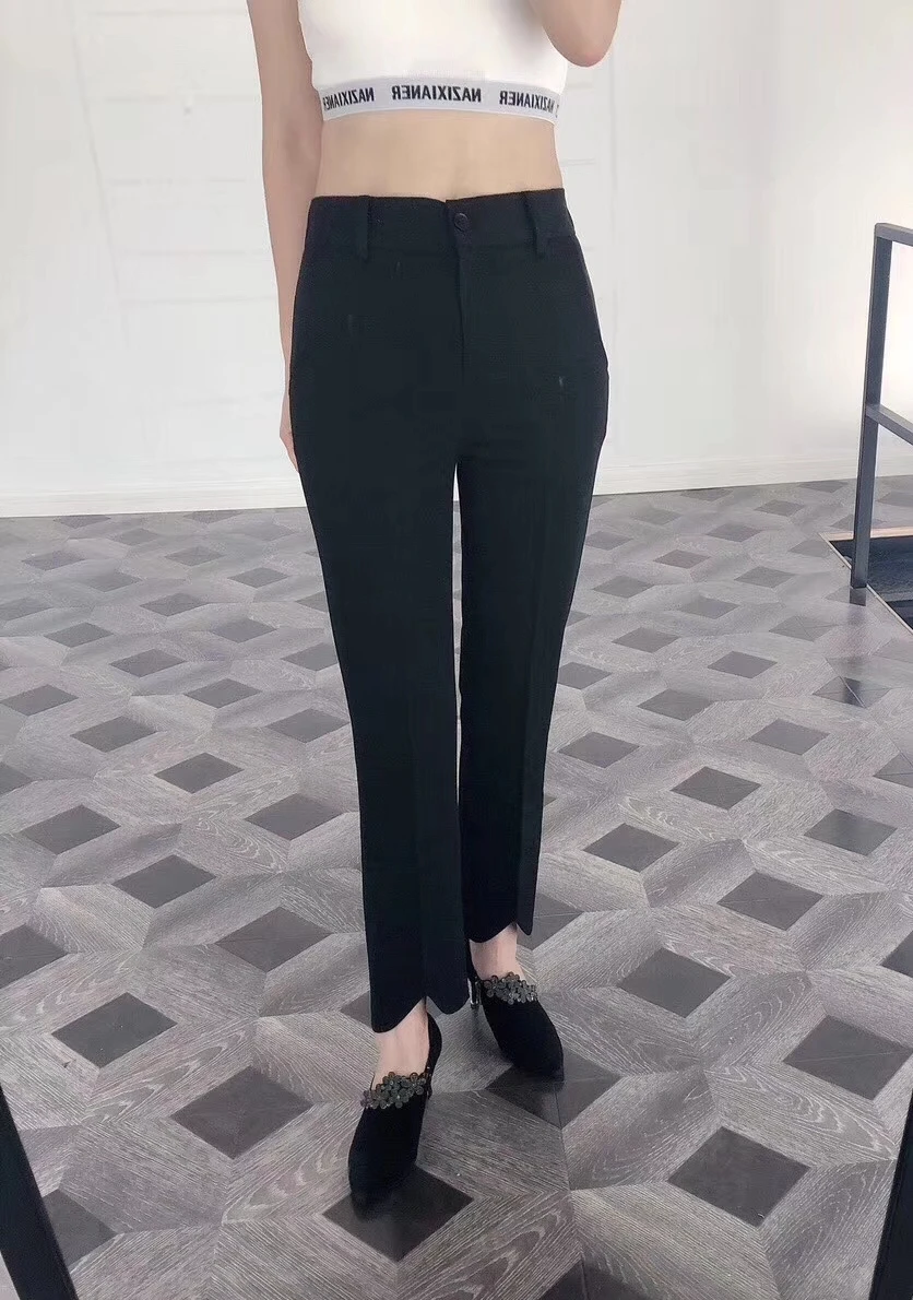 Полумесяц изогнутые ноги небольшие расклешенные брюки женские повседневные