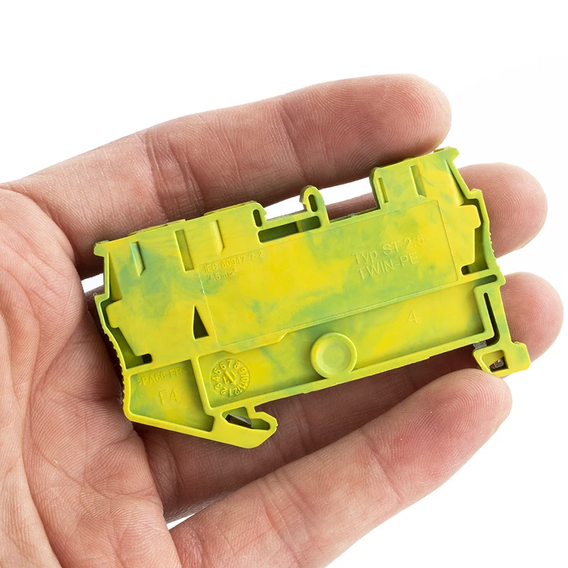 1 шт. ST2.5-TWIN-PE Din Rail трехпроводный пружинная клетка клеммной колодки в один из двух