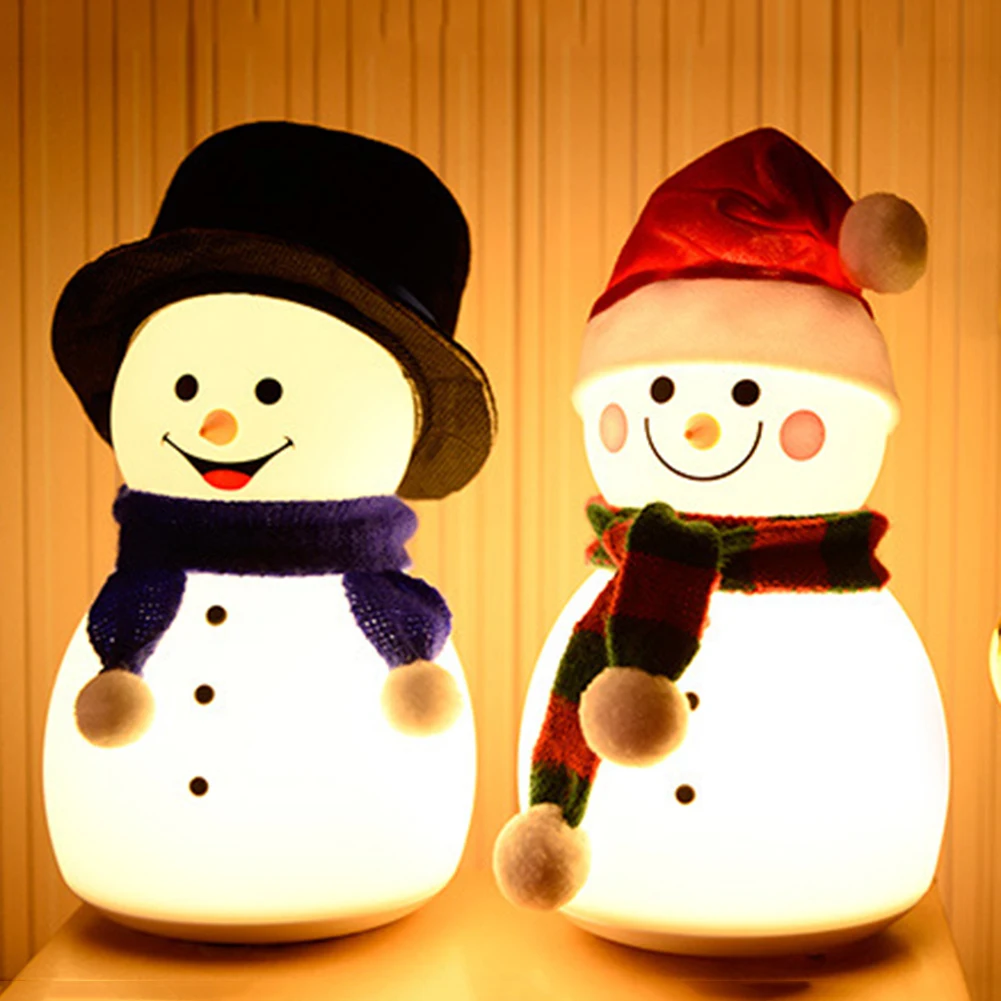 

Snowman LED Night Light USB Bedside Bedroom Nightlights Pat Table Lamp Gift Ornament Outdoor Indoor Christmas Party New Year