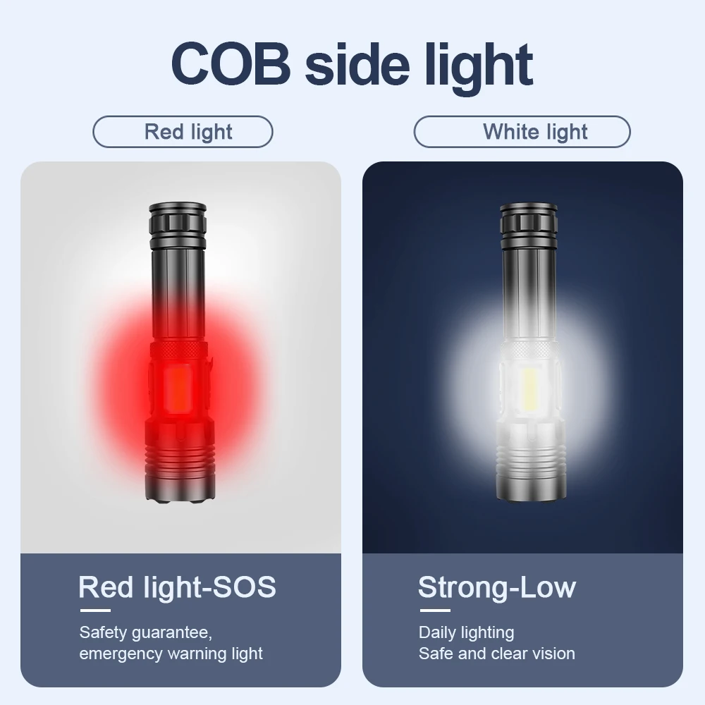 

xhp70.2 COB powerful LED flashlight torch light USB Rechargeable 18650 26650 flash light xhp50 xhp70 bright waterproof lantern