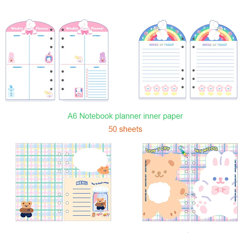 Блокнот формата A6 с вкладышами ежедневник на 50 страниц спиральный индекс