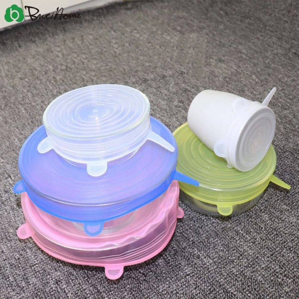6 шт./компл. многоразовые силиконовые стрейч крышки универсальная Еда свежий