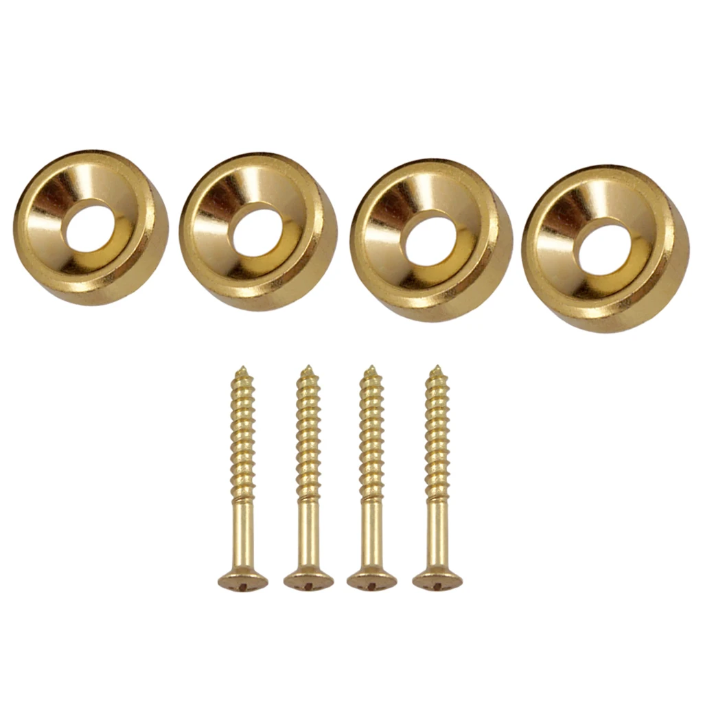 

Musical Instrument Guitar Bass Body Neck Fixed Screw Ferrules Bushing Golden