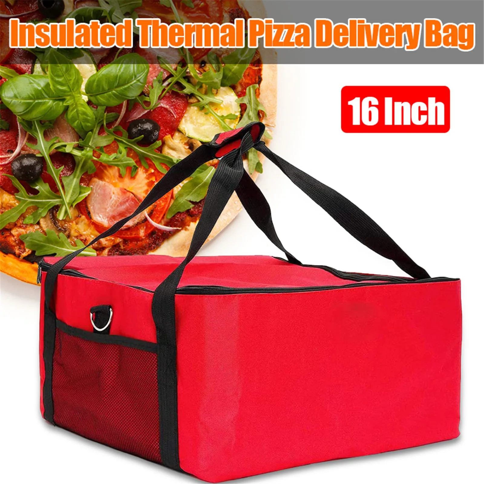 

16" Insulated Bag Cooler Bag Insulation Folding Picnic Portable Ice Pack Food Thermal Bag Food Delivery Bag Pizza Bag
