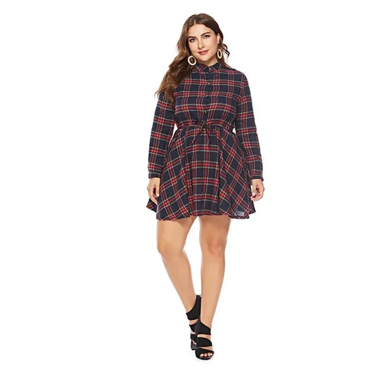 

Spring Autumn Woman Dress Long Sleeve Plain Vestido Plus Size Casual Woman Dress