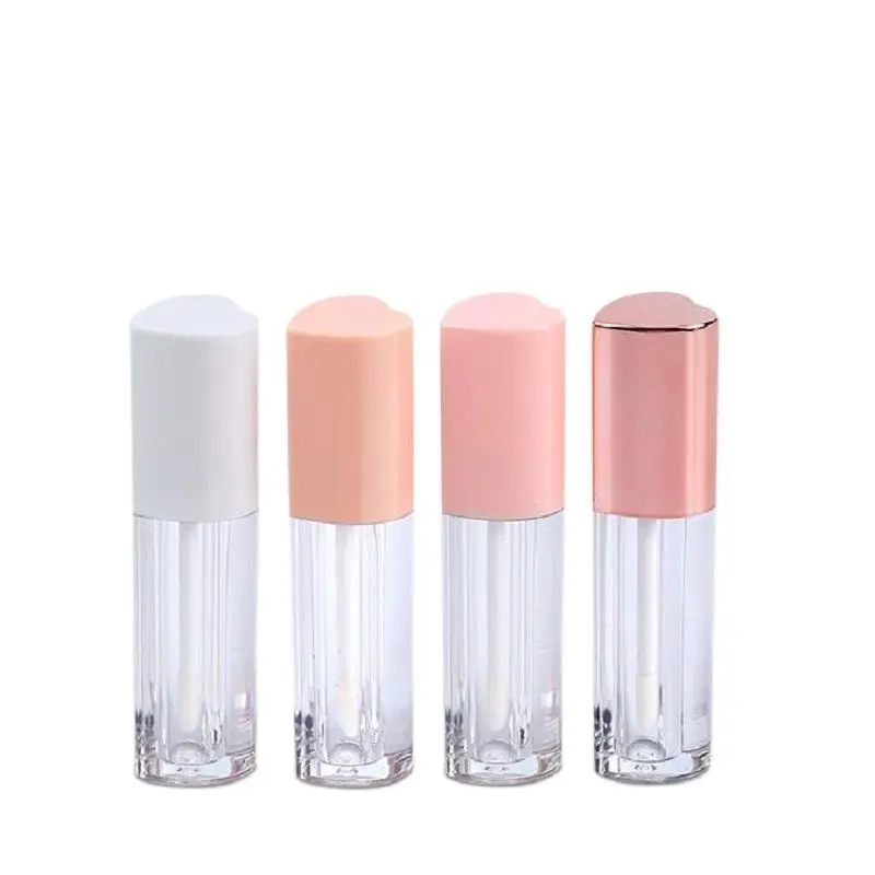 

New 4ML Lipgloss Tubes Heart Shape White Pink Lip Glaze Cosmetic Lip Gloss Containers Private Label Empty Lip Gloss Tubes 30pcs