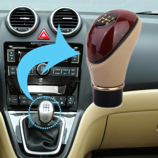 Деревянный из искусственной кожи ручная коробка передач с 5 Скорость автомобиля