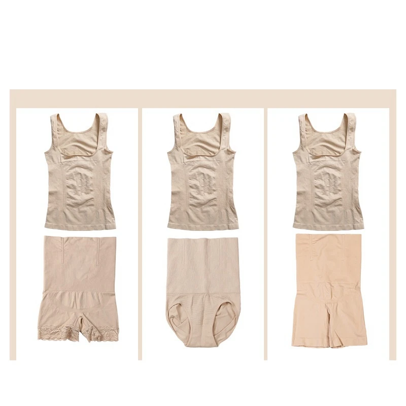 Женские брюки для коррекции живота Раздельный костюм с корсетом высокая талия