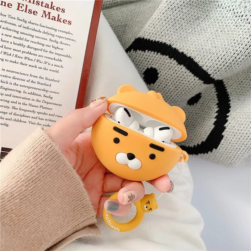 

Чехол для Airpods, силиконовый чехол с милым медведем Kakao, чехол для Airpods Pro, чехол для девочек/мальчиков/мужчин/женщин