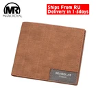 MARKROYAL винтажные мужские кошельки из искусственной кожи тонкий мужской кошелек с множеством карт Мужские Короткие Бумажники холщовые тонкие кошельки Прямая поставка