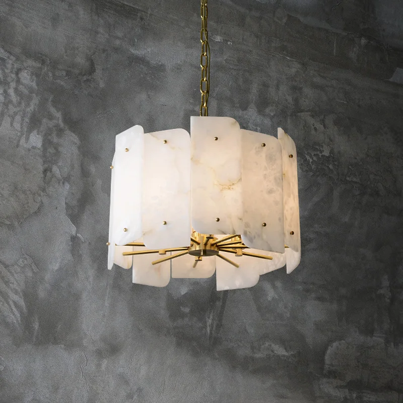 

New Chinese style marble chandelier all copper living room modern minimalist atmosphere dining room bar villa bedroom