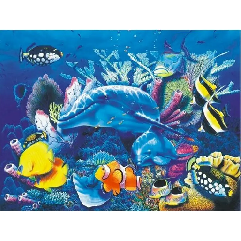 

GATYZTORY Набор для рисования по номерам морских животных для взрослых ручная роспись DIY картины по номерам рыбы украшение для дома Рисунок на к...