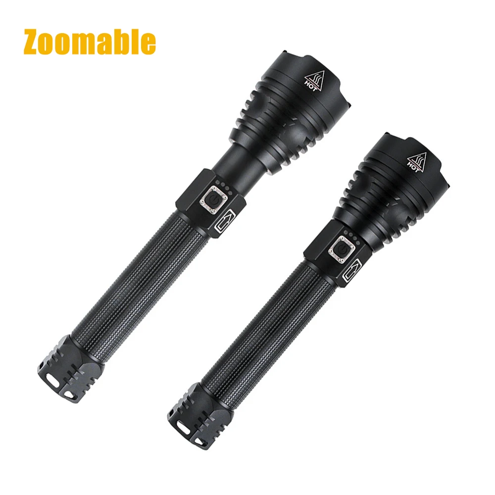 Comprar Linterna LED XHP90 Con Batería USB 26650 18650, Recargable, Potente Linterna Táctica Para Caza Y Acampada
