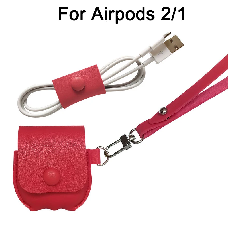 Red airpods 2 1 Сказочный кожаный чехол для Apple Airpods Pro, противоударный ремешок для наушников, чехол для AirPods 3 2 1, чехол для зарядки, защитный чехол - Цвет: Red airpods 2 1