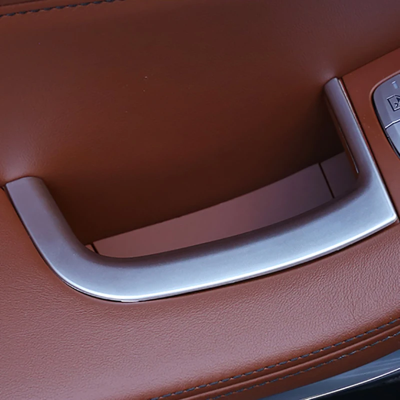 

Chrome Auto Door Armrest Storage Box Frame Trim Cover Sticker Interior Decoration For BMW X5 G05 2019-21 Car Accessories Parts