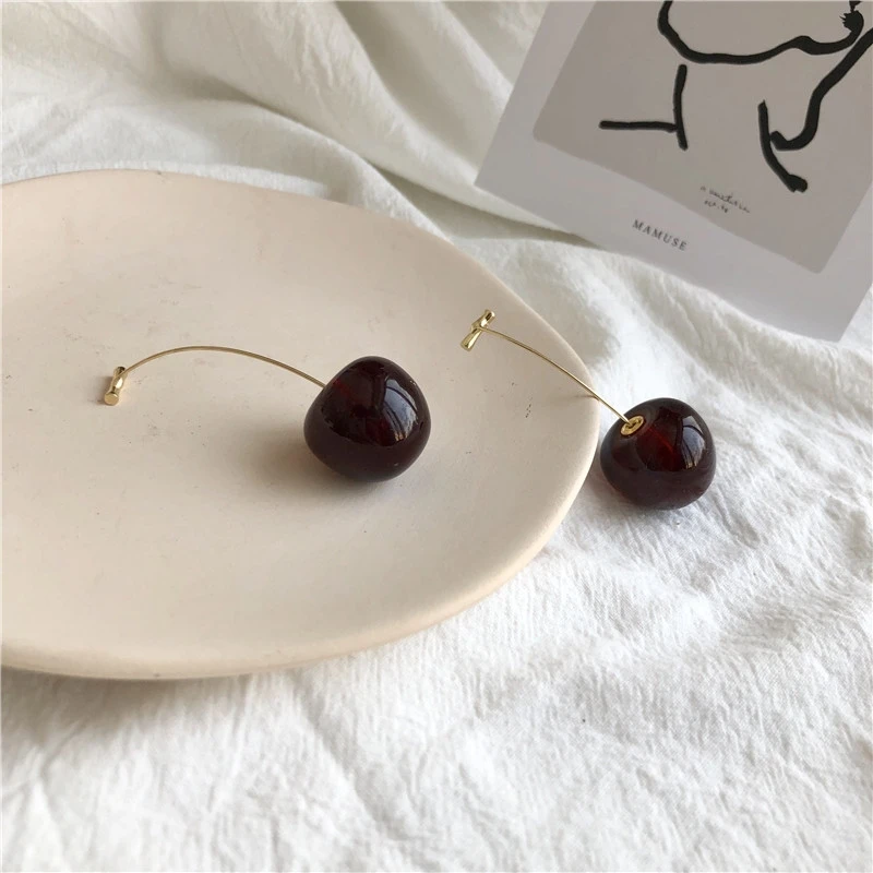 

Korean Fashion Earrings New Style Simple Cherizi Cherry Earrings Long Pendant Sweet Lady Earrings Accessories