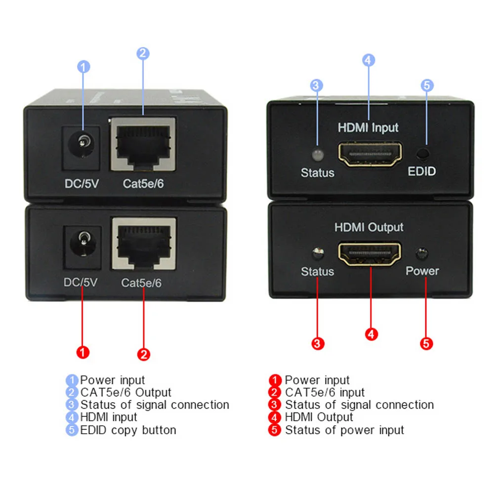 LINK-MI 50 м HDMI удлинитель 1080p 3D EDID более Cat5e/6 кабель аудио-видео передатчик и приемник
