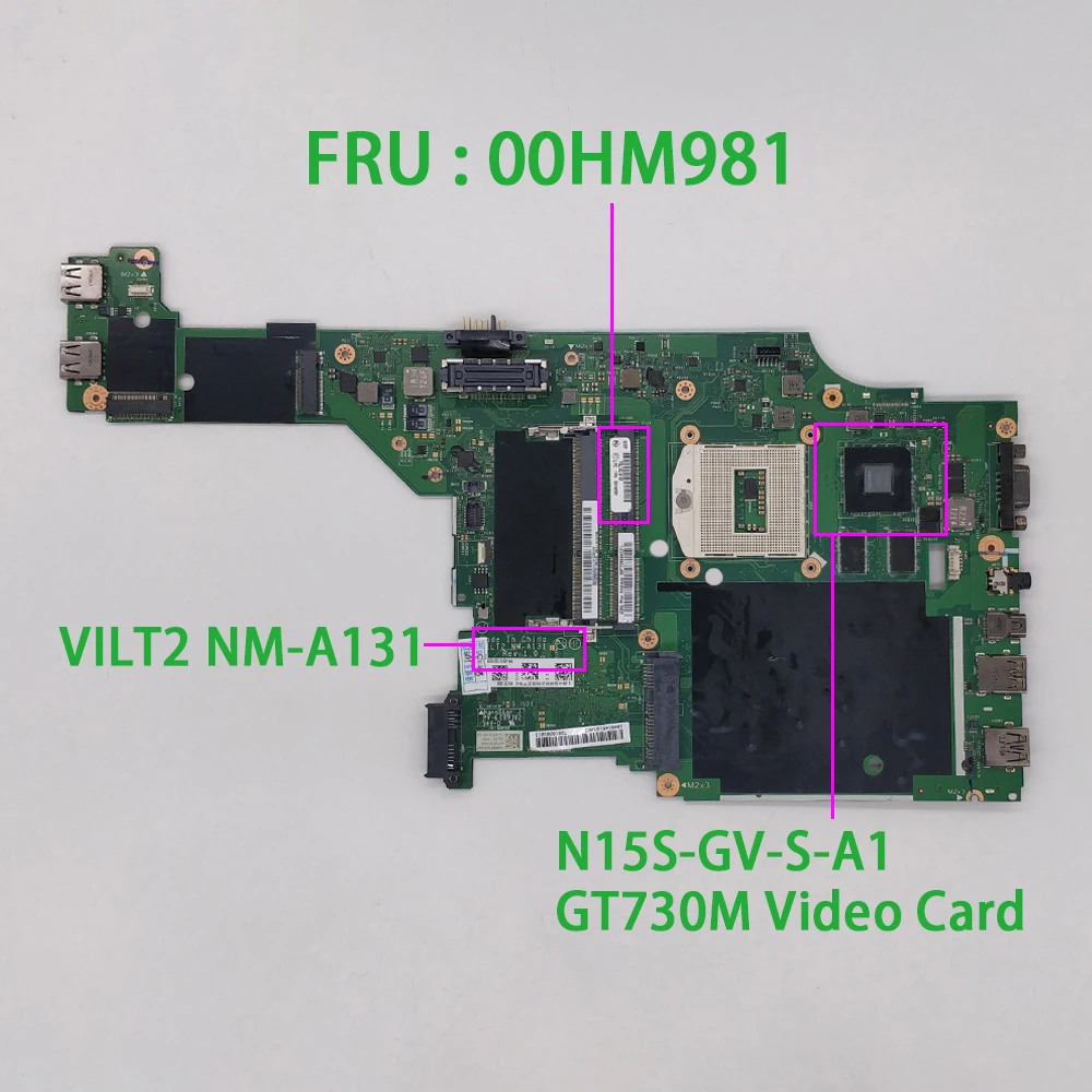 FRU : 00HM981 NM-A131 HM87 w GT730M Graphics DDR3L для Lenovo Thinkpad T440P aptop, протестированная материнская плата