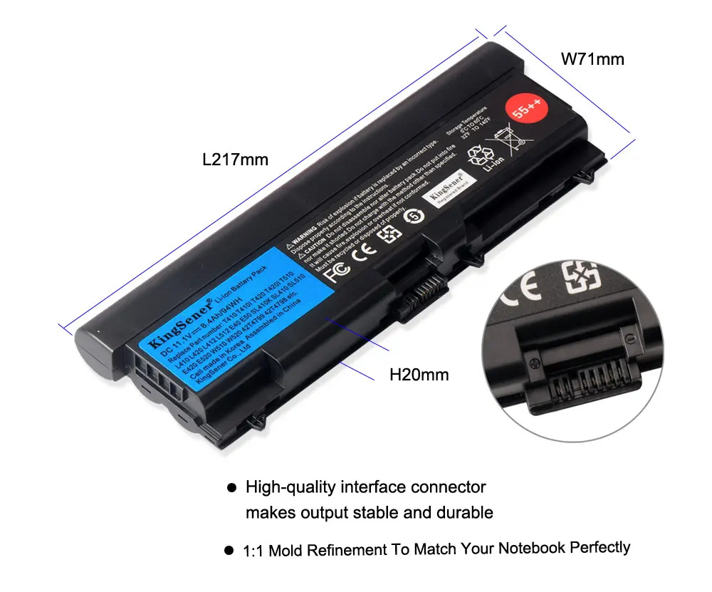 kingsener laptop battery for lenovo thinkpad t410 t510 t420 e40 e50 l410 l420 l510 l512 l520 sl410 sl510 w510 t520 w520 free global shipping