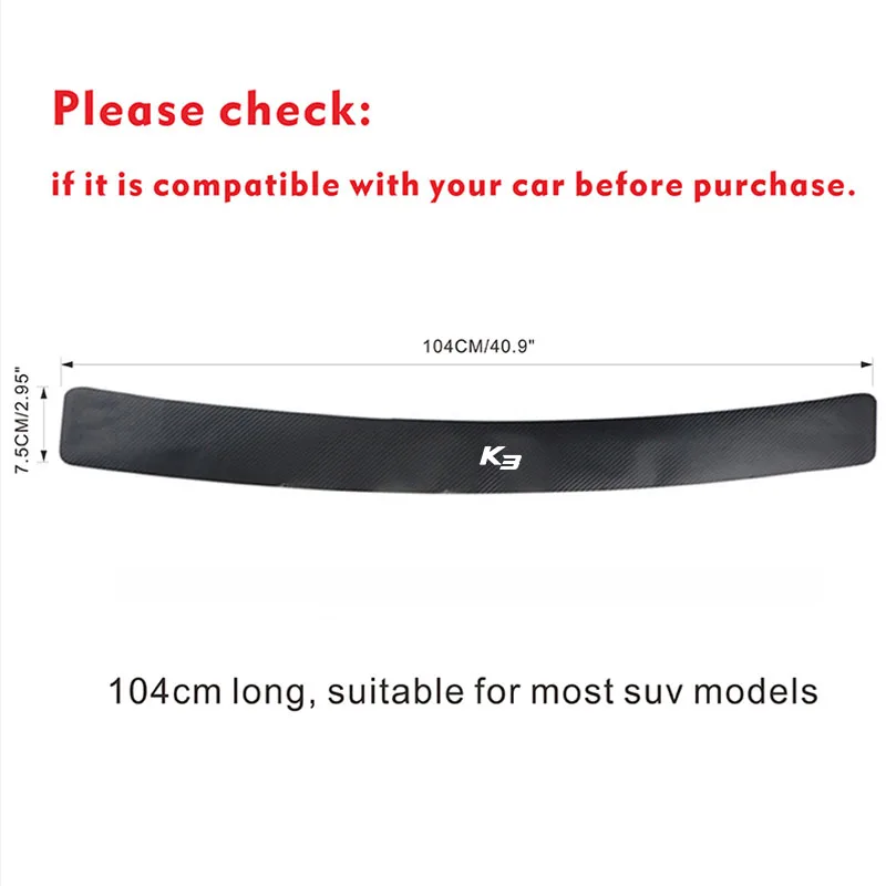 

Car Rear Trunk Plate Guard Sticker For KIA k3 PU Leather Anti-Scratch Protect Car Stickers Accessories