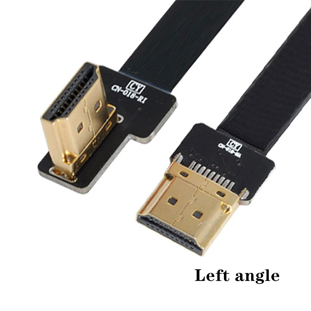 

FPV HDMI-Compatible Male to Left Angled 90 Degree HDMI-Compatible Male HDTV FPC Flat Cable for TV Multicopter Aerial Photography