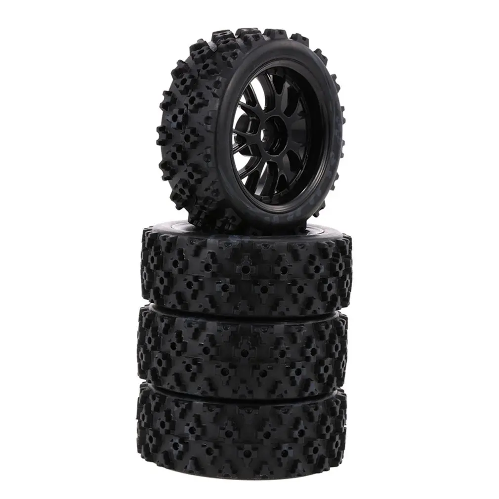 

4pcs/set RC Rubber Tires Star Word Fetal Flower Off-road Wheel Rim And Tires For 1:10 Racing Off Race Car Accessories