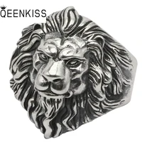 qeenkiss rg6721 fine jewelry wholesale fashion male man birthday%c2%a0wedding gift retro the lion king 925 sterling silver open ring