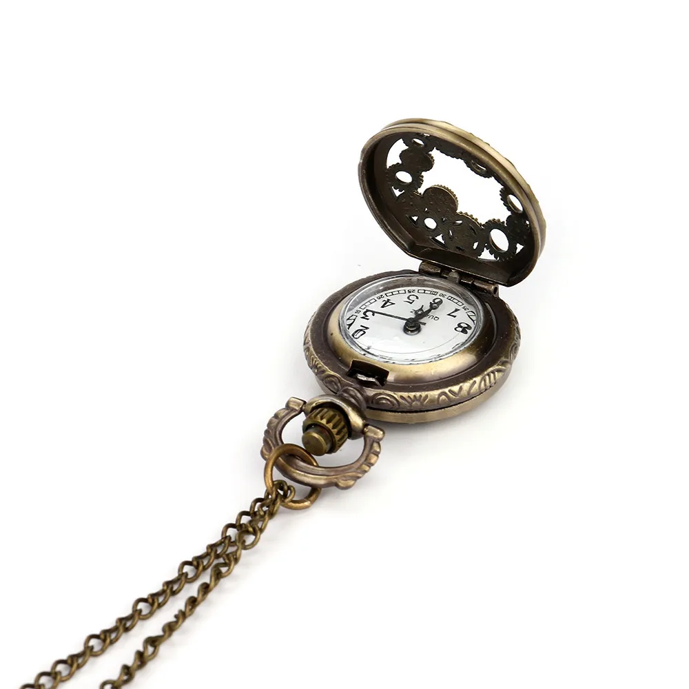 Винтажные карманные часы в стиле стимпанк кварцевые на цепочке подарок дедушке