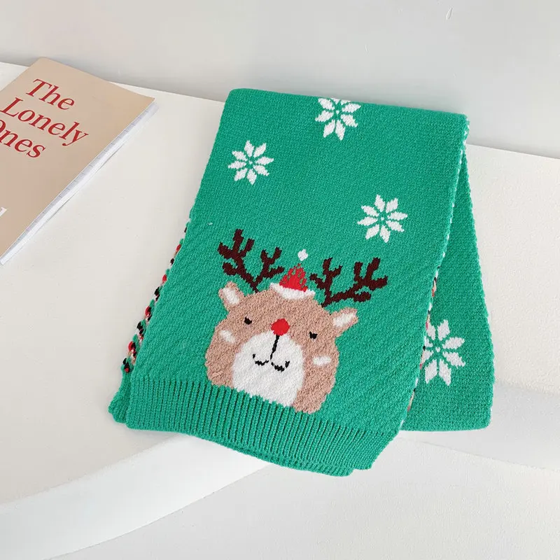 New Winter Children Knitted Scarf Warm Baby Long Scarves Child Christmas Cartoon Boys Girls Neck Collar Kids Neckerchief |