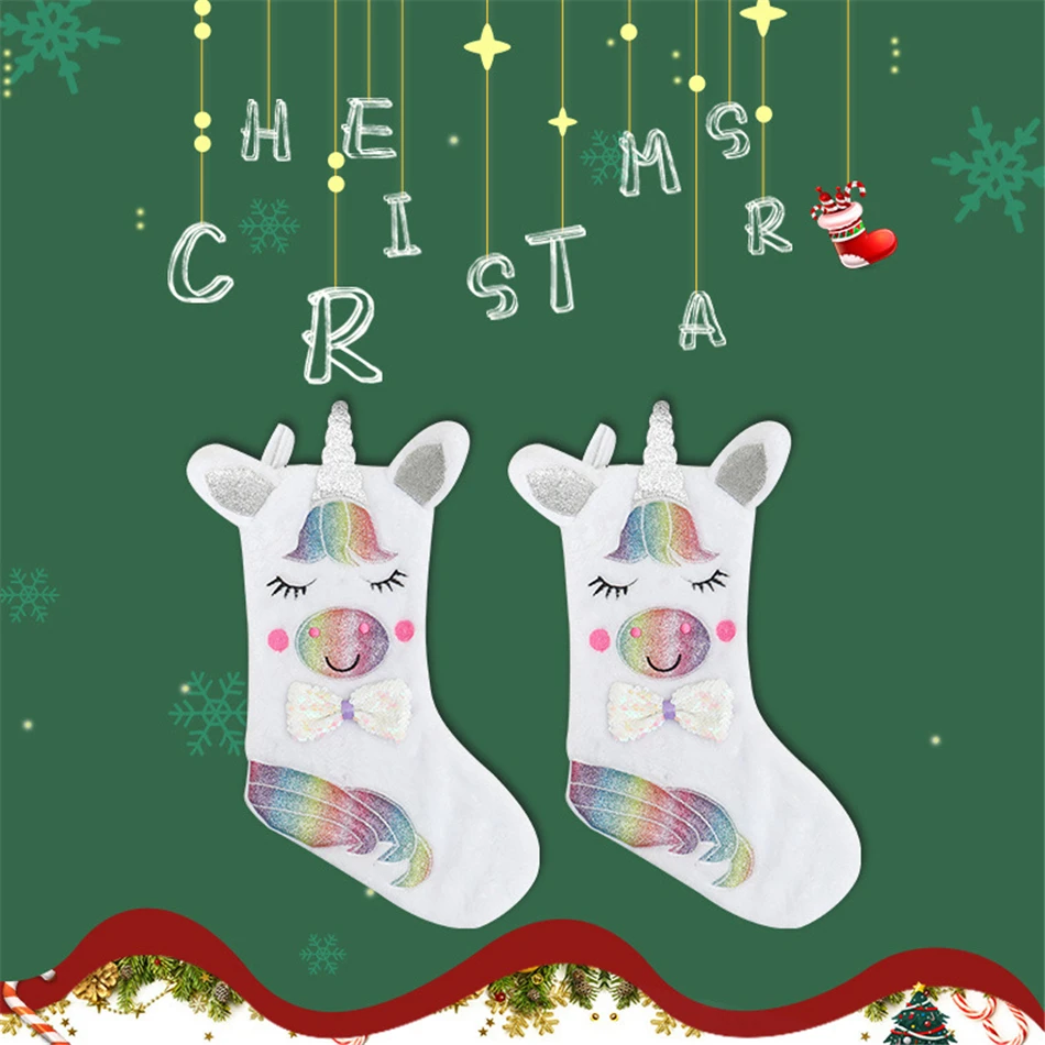TTLIFE рождественские украшения для дома Единорог Вышитые чулки Подарочный мешок