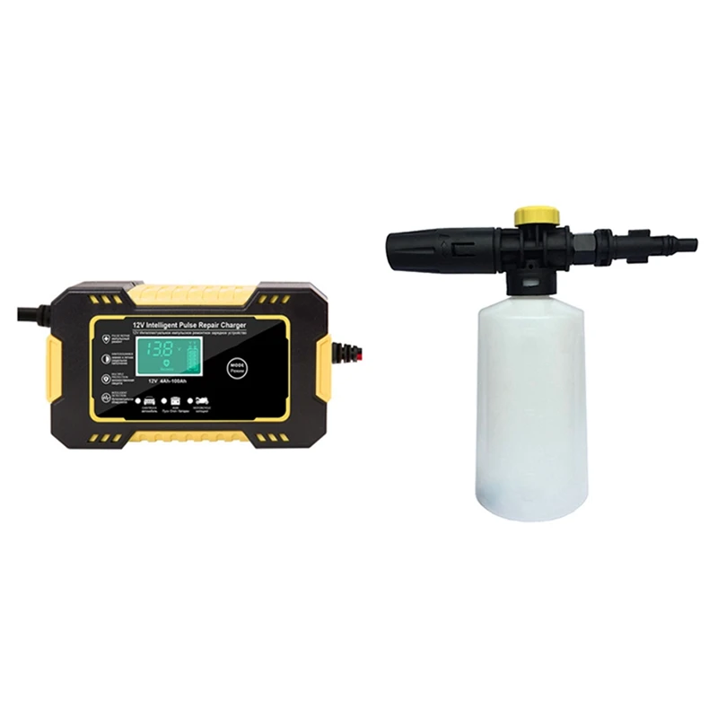 

Автомобильный Батарея Зарядное устройство 12/24V 6A импульсный США Plug & для YILI серии High Давление образователь пены сопла шайбы автомобиля Мыло ...