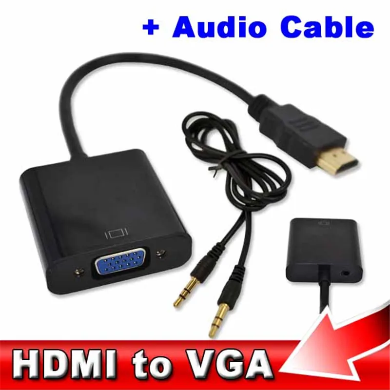 Kebidu 1 шт. видео конвертер папа к VGA RGB Женский HDMI совместимый с кабелем 1080P для ПК