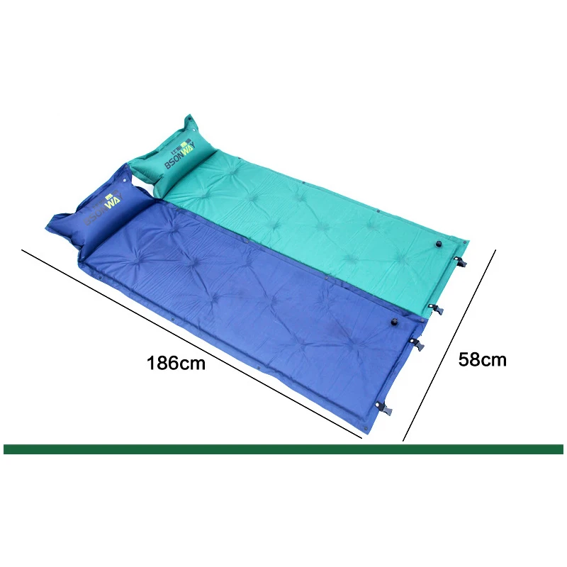 

Ultralight Space Saving Outdoor Camping Moistureproof Inflatable Cushion Sleeping Pad Mat with Pillow for Beach Travel Camping