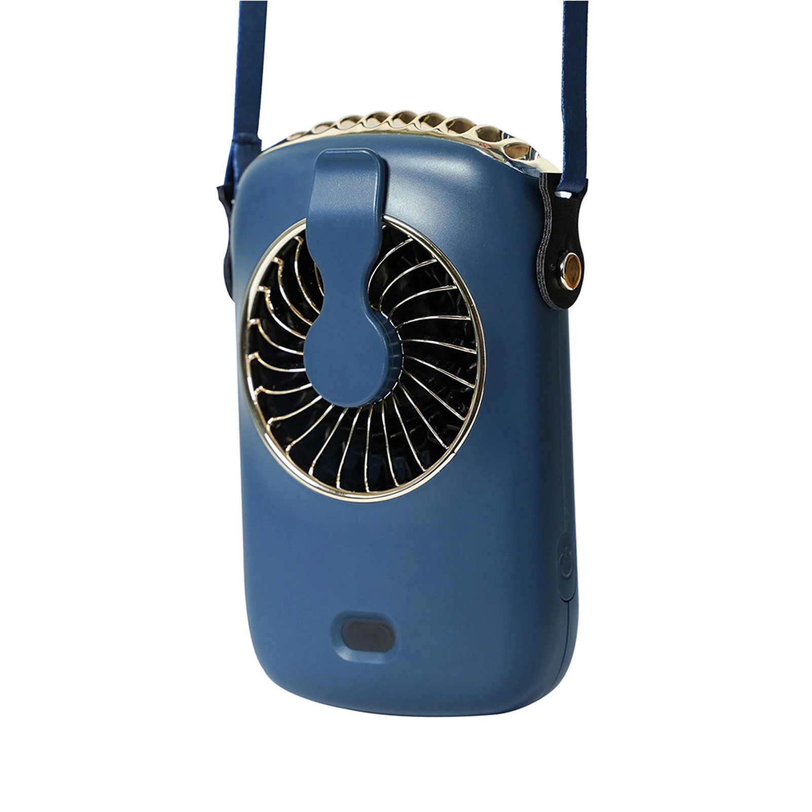 

Handheld Neck Hanging Mini Fan Portable USB Rechargeable Desktop Fan 3 Speed With Digital Display with USB Cable L9