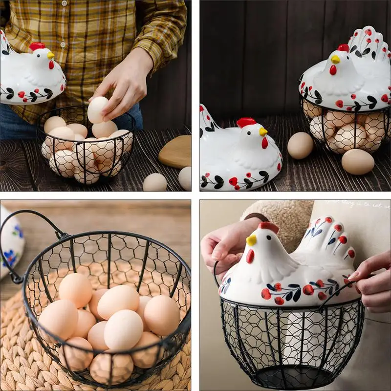 

1pc Chicken Shape Storage Basket Food Vegetable Egg Holder (Assorted Color)