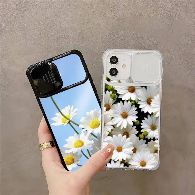 

Wild chrysanthemum daisy flowers Phone Case For iPhone 7 8 11 12 X XS XR MINI Pro Max Plus Slide Camera Lens Protection