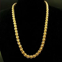 beads jewelry trendy yellow gold filled mens necklace chain 24