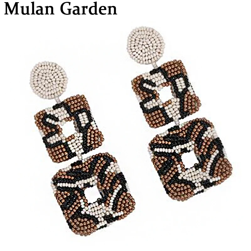 Винтажные леопардовые серьги ручной работы M & G с бусинами индивидуальные модные