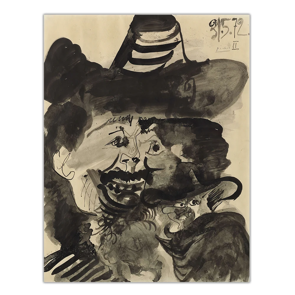 Цитон Пабло Пикассо бюст мужчины в шляпе Холст Картина маслом абстрактный постер