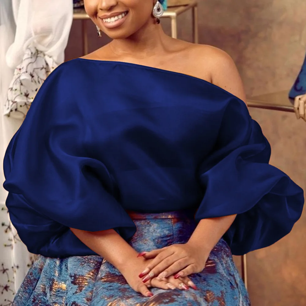 

Women Blouse Off Shoulder Tops Shirt Transparent Long Lantern Sleeve Sexy See Through 2021 Spring Summer New Fashion Lady Bluas