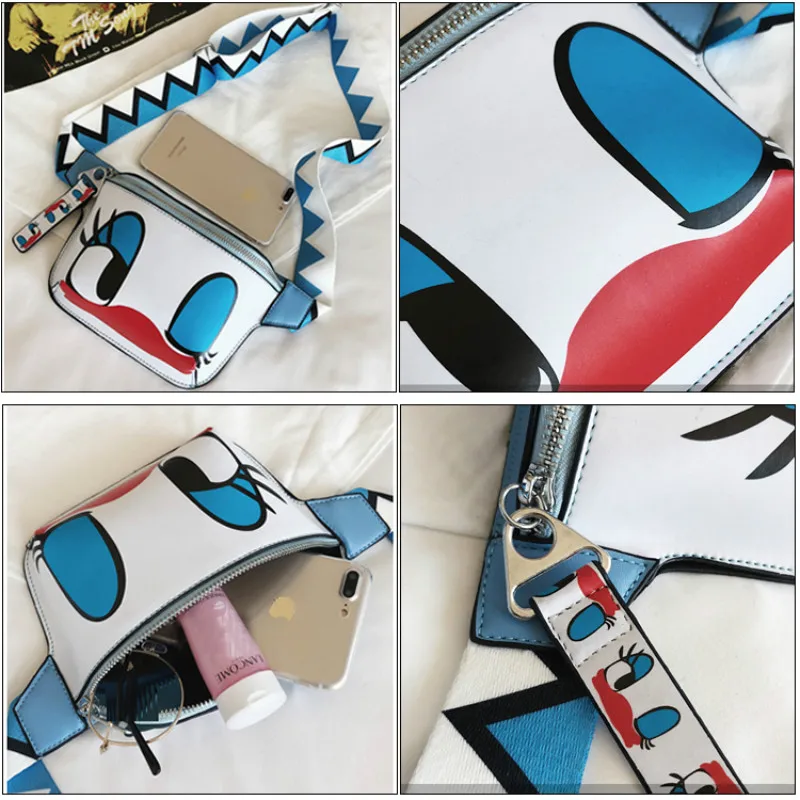 Поясная Сумка женская из искусственной кожи с мультяшным принтом 2019|Поясные