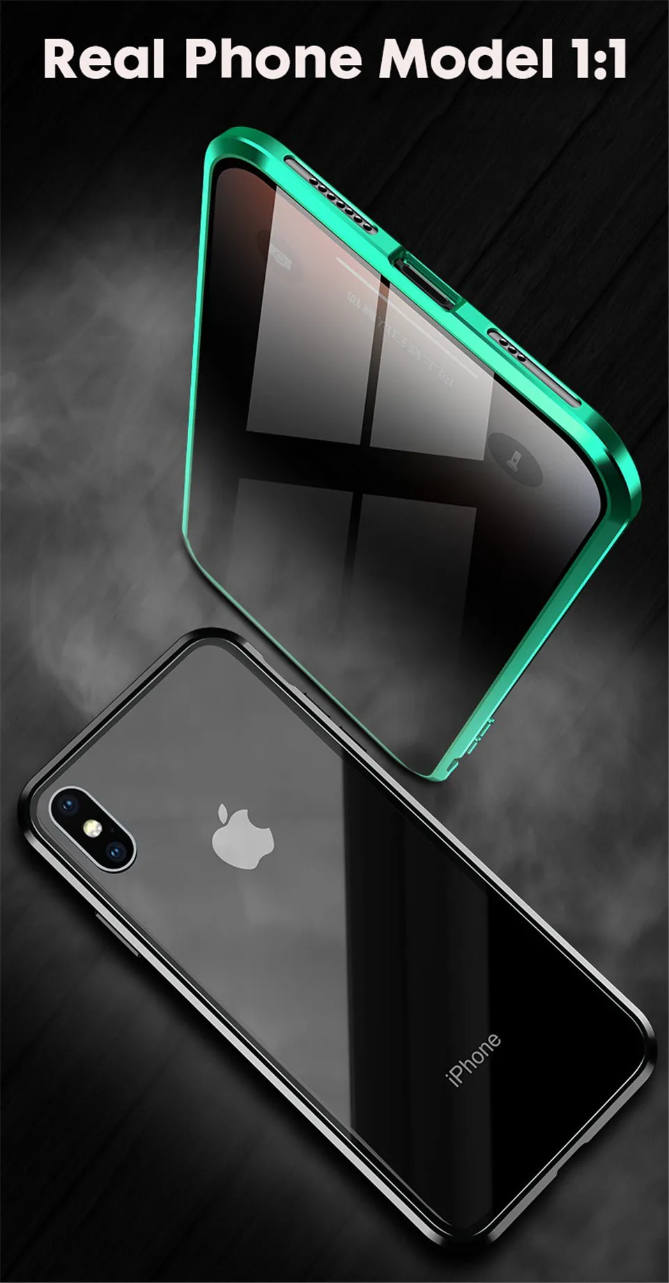 360 магнитный адсорбционный чехол для iPhone XS MAX XR X 7 8 6 6s Plus Передняя Задняя крышка из закаленного стекла полный защитный чехол на для айфон XS MAX X 8 Plus 7 6 6s плюс XR