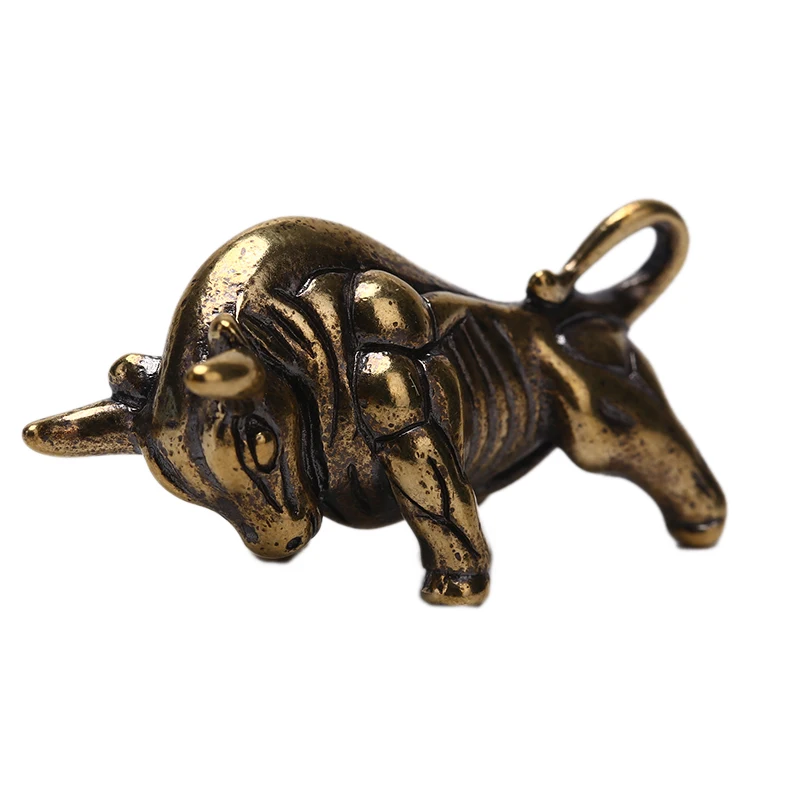 Ручной работы Твердый латунный Bull EDC брелок подвеска для ключей на молнии