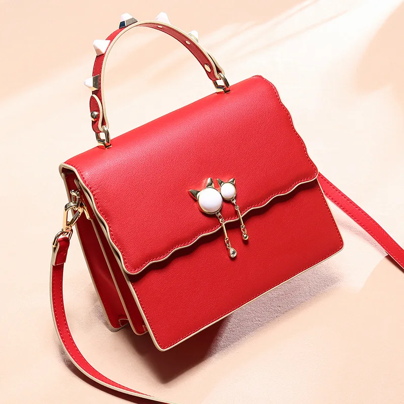

LBBFS 2021 Crossbody Bags for Women Cat Shoulder Bag Genuine Leather Mini Bag Top Quality Crossbody Bag Fashion Laides Bag