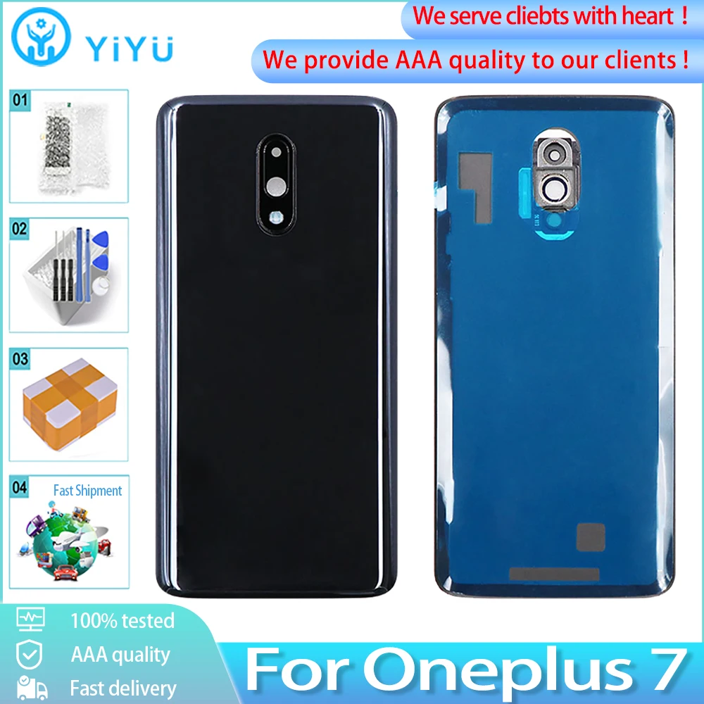 Новинка задняя крышка батарейного отсека заднего стекла для OnePlus 7 Чехол с
